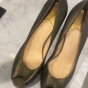 Cole Haan Women's Metallic Peep Toe Heels